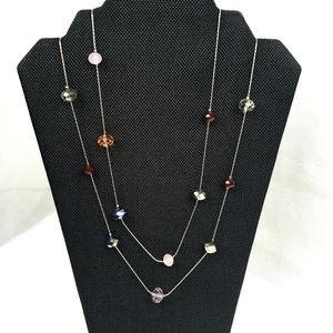 ALI KHAN Beaded Necklace,  Black, Silver & Pink,